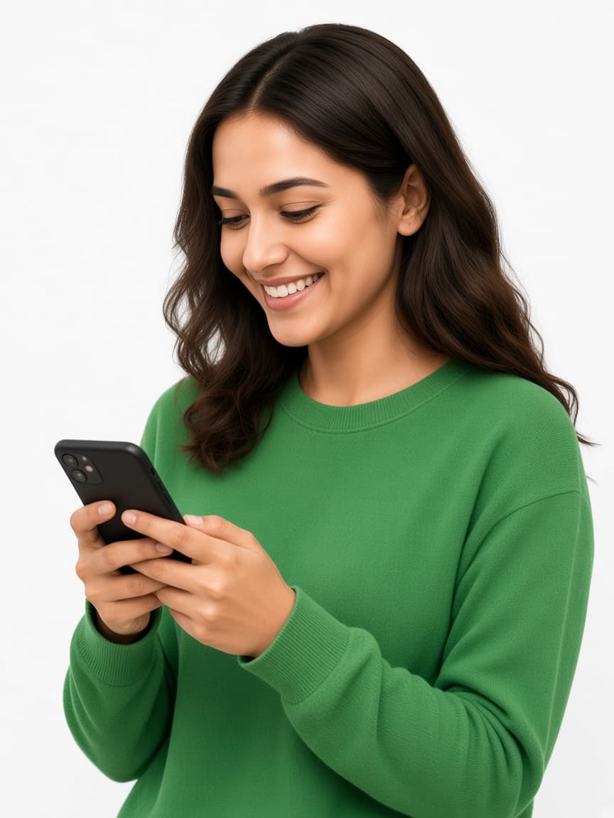 Business owner reviewing WhatsApp leads on a phone